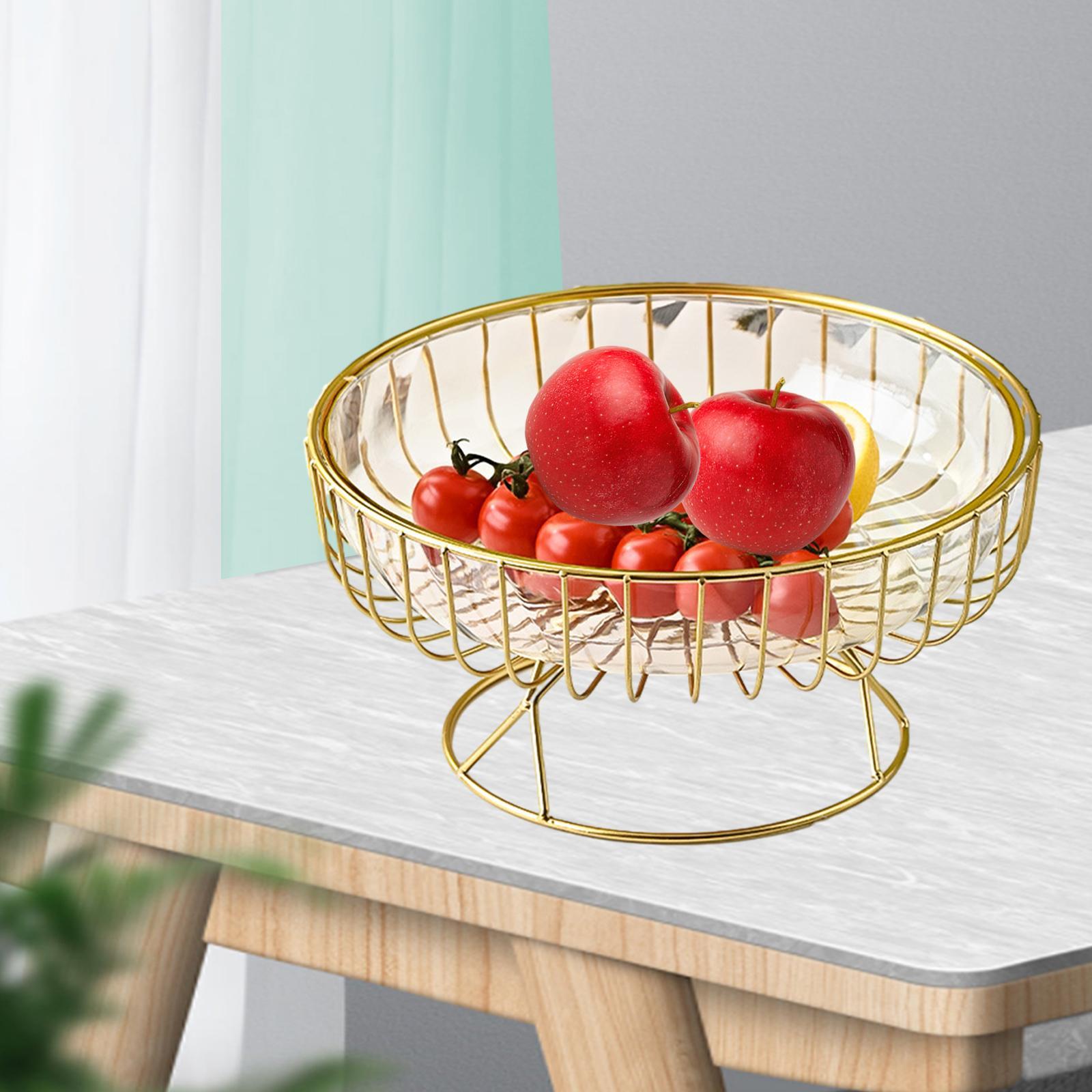 Metal Wire Fruit Storage Basket Snack Vegetables Serving Bowl Basket Holder Fruit Bowl for Table Centerpiece Kitchen Tabletop
