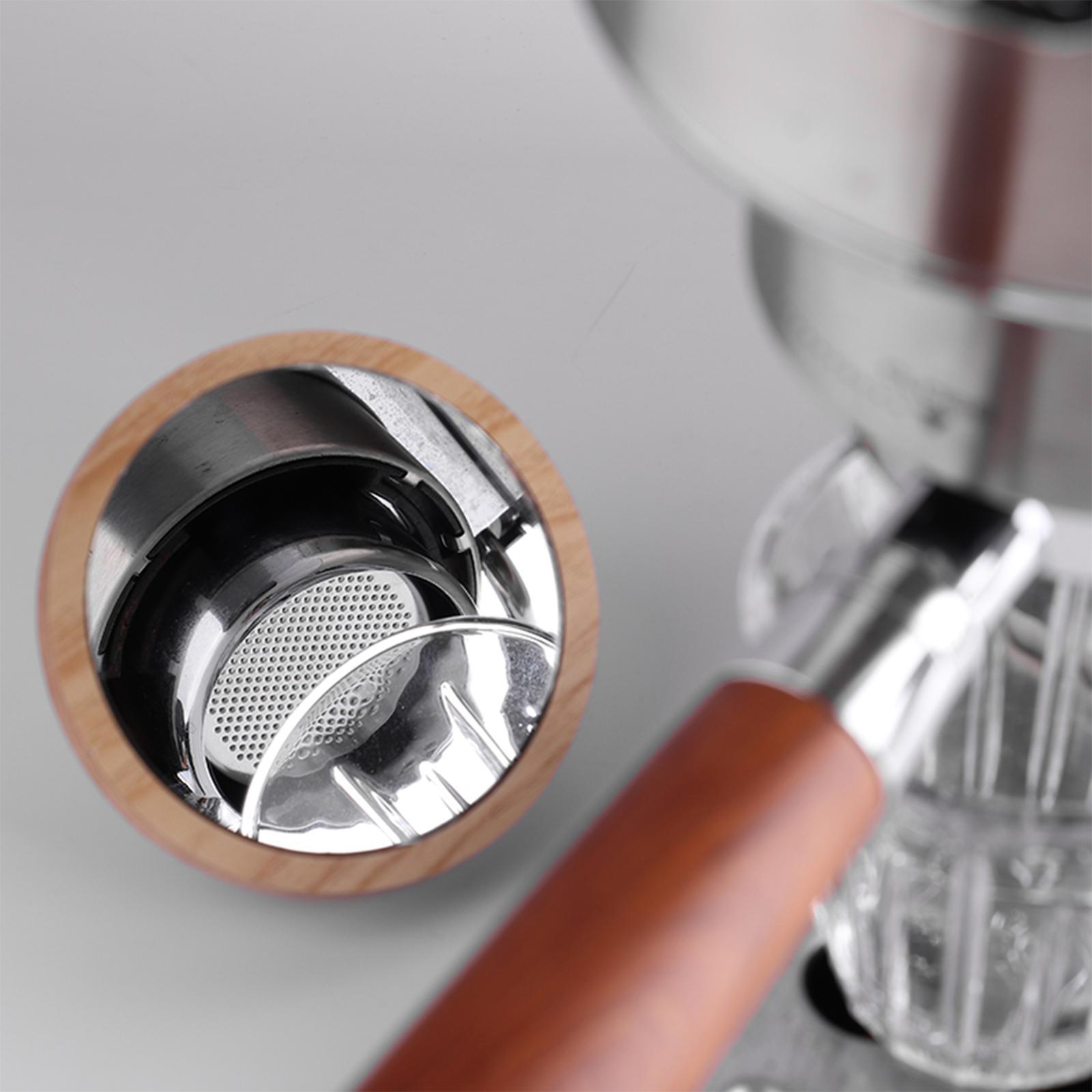 2X Espresso Lens Accessaries Coffee Machine Tool Wooden Base for Home Cafe