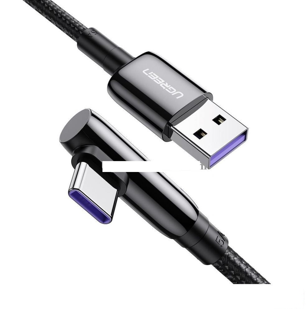 Cáp USB type C bẻ góc phải 90 độ ra usb A chống nhiễu US313 Ugreen 70282 - hàng chính hãng