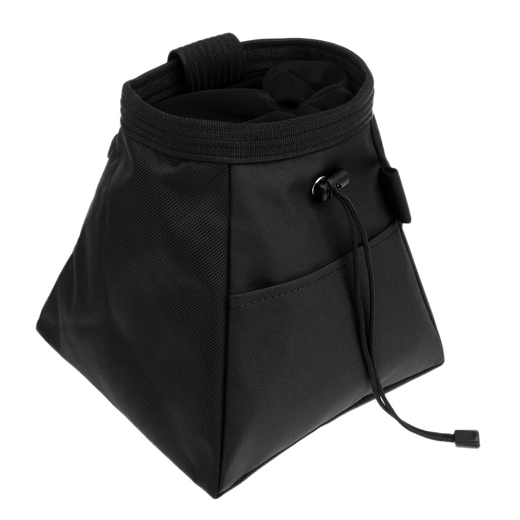 Rock Climbing Bouldering Weightlifting Chalk Storage Bag Bucket Pouch Black