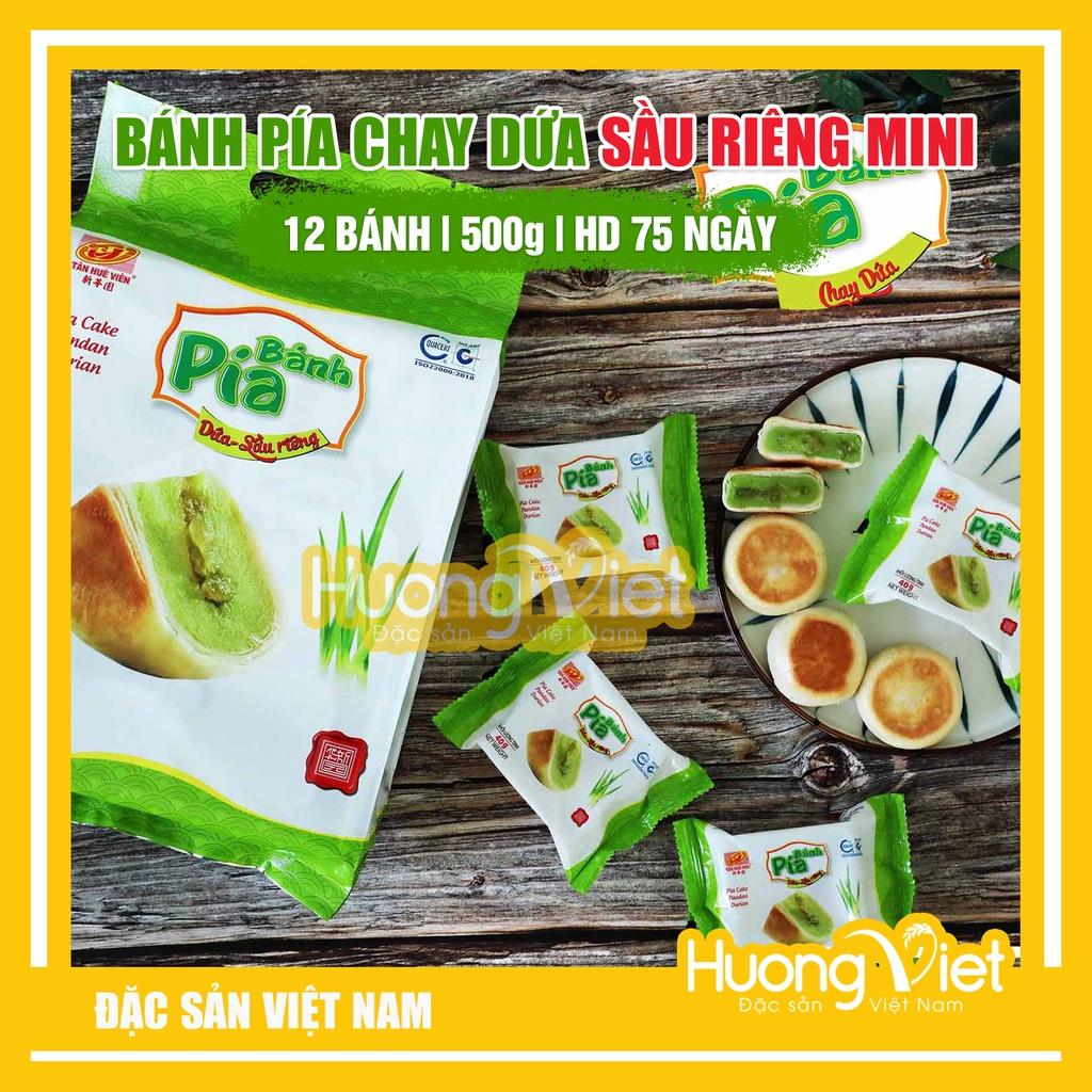 Bánh pía chay dứa sầu riêng mini, bánh pía không trứng Tân Huê Viên 500g, đặc sản Sóc Trăng