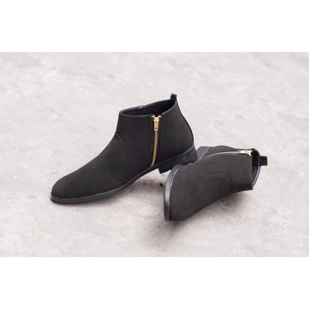 Giày Chelsea Boot Cổ Khóa Tiện Lợi Da Búc Đen Và Đế Được Khâu Chắc Chắn - CB521-bucdenkhoa - ĐH