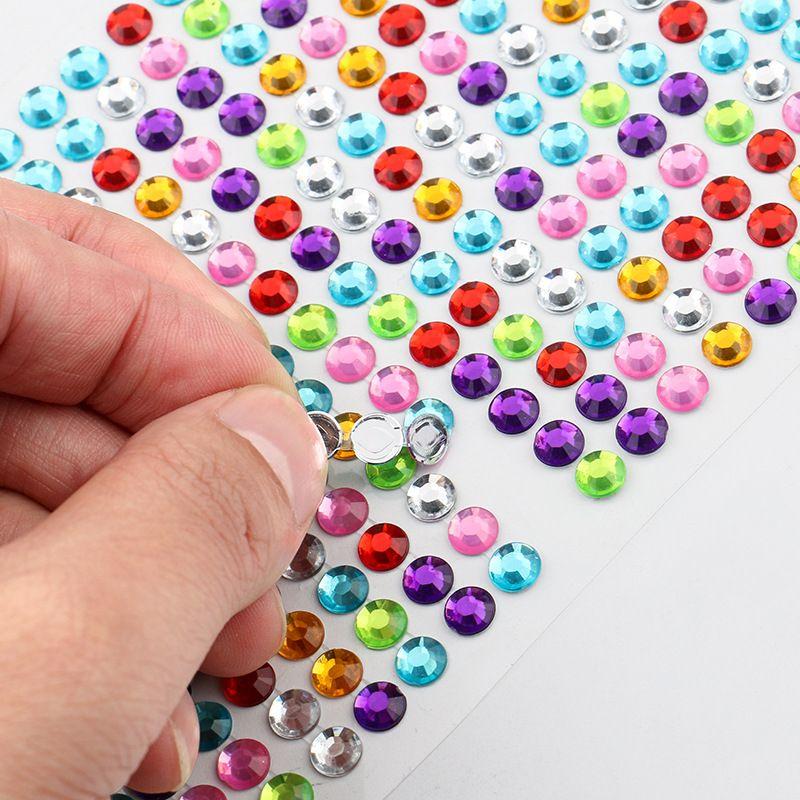 Bảng Stiker đá dán hình tròn 8mm nhiều màu