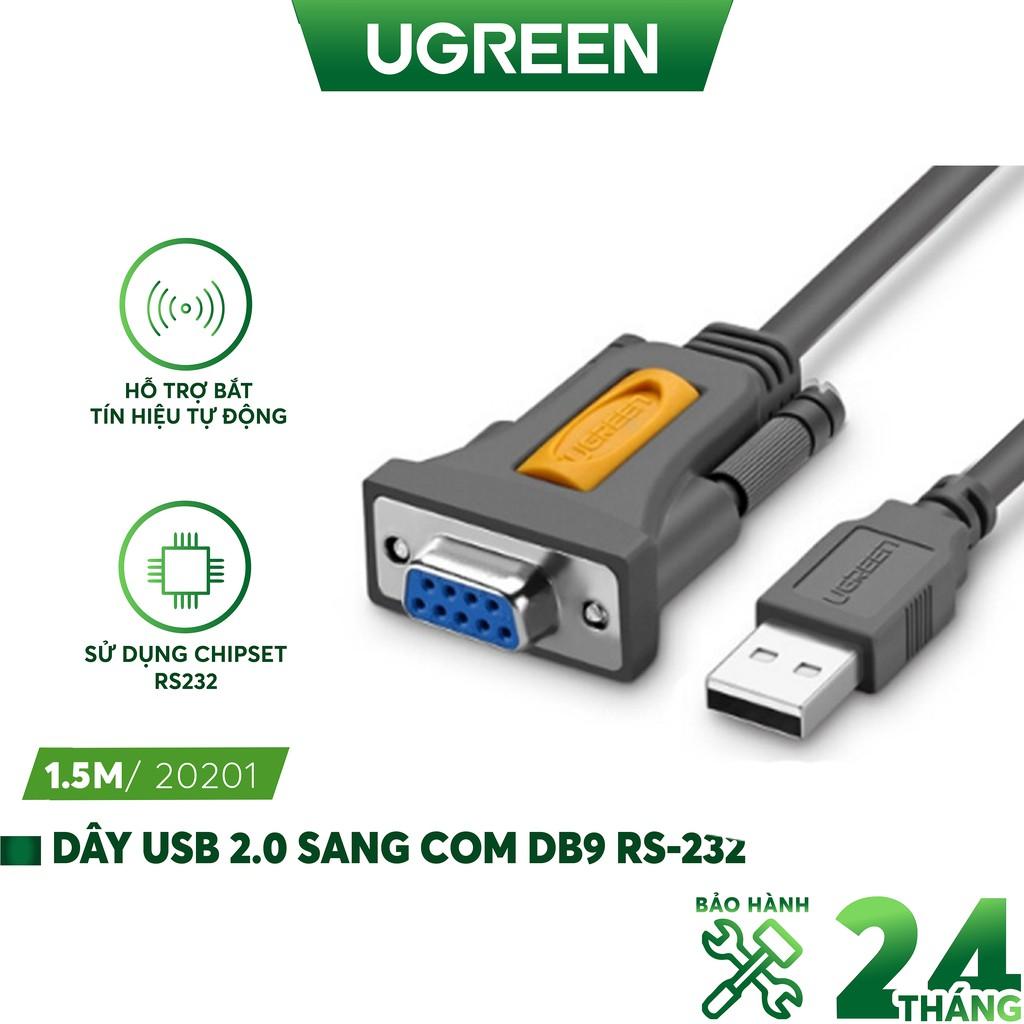 Hình ảnh Dây USB 2.0 sang COM DB9 RS-232 chipset PL2303TA UGREEN CR104 - Hàng chính hãng