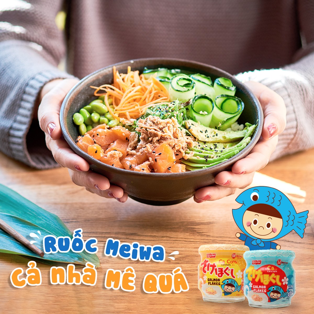 Hộp 4 lọ ruốc cá hồi Meiwa vị cà chua cho bé và gia đình