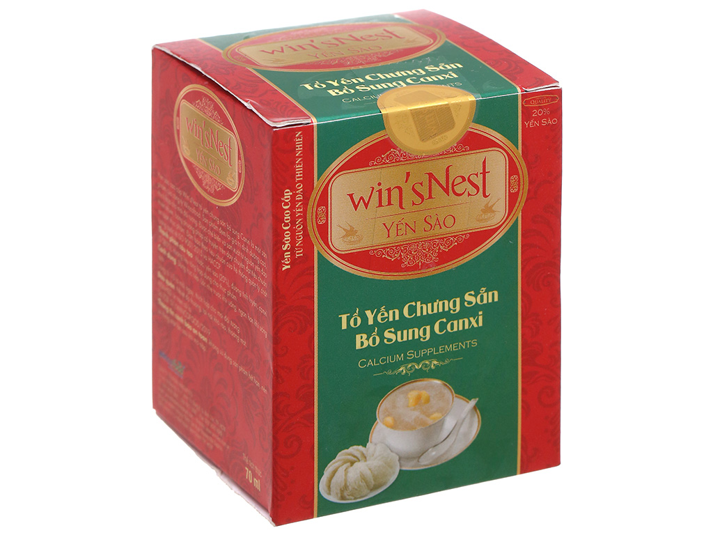 Combo 12 lọ Yến Sào cao cấp win'snest Tổ Yến Chưng Sẵn Bổ Sung Canxi 20% (70 ml/ lọ)