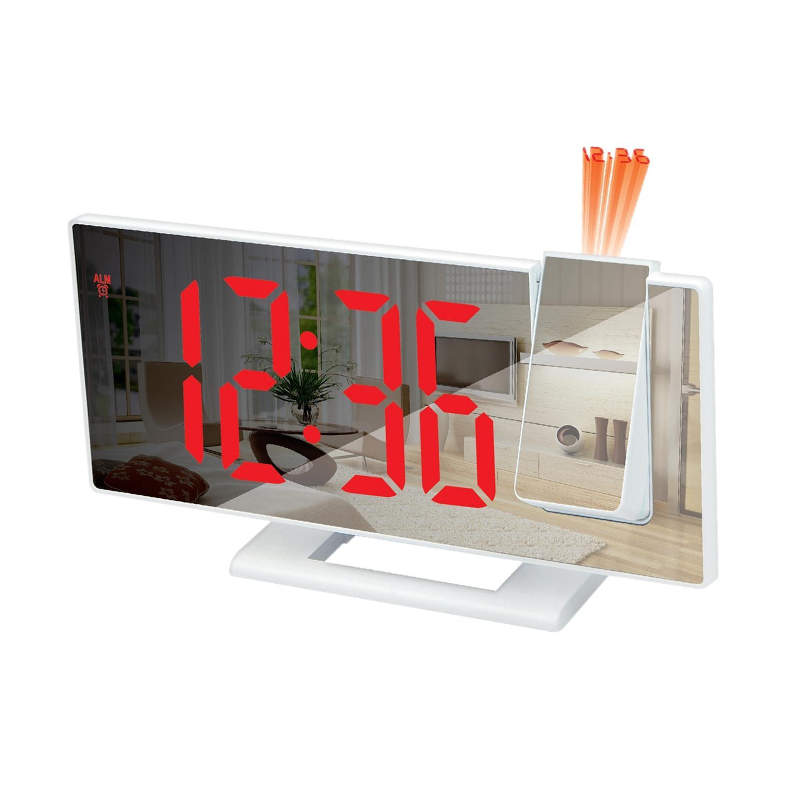 Mirror Surface Snooze /24H Desktop Clock Auto Dimmer LED Screen for Elderly Children
