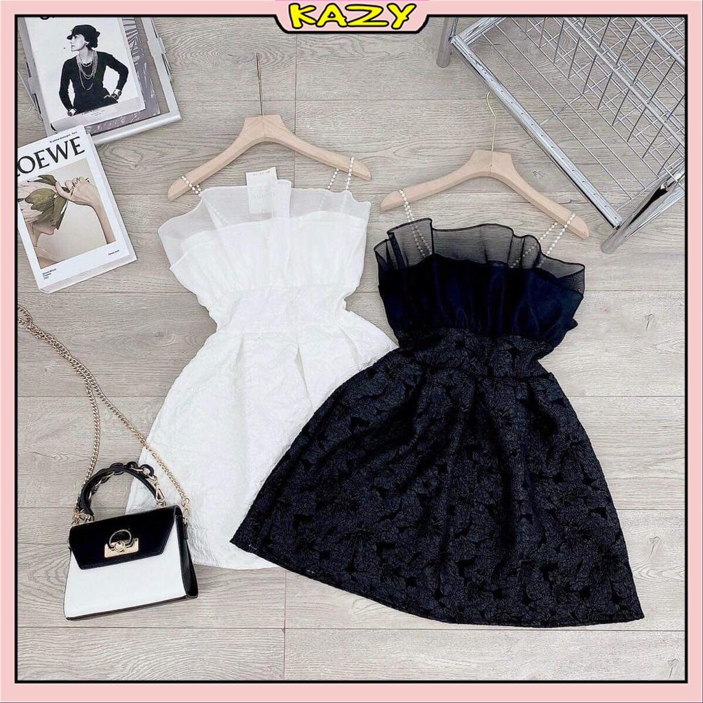 Váy xốp hai dây ngọc siêu sang chảnh KAZY STORE V034