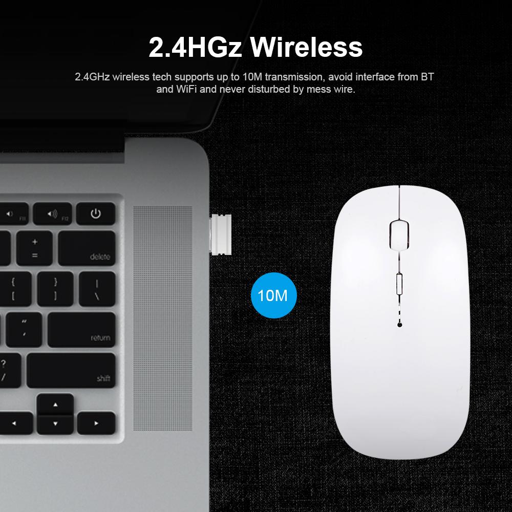 Chuột không dây có thể sạc lại Công thái học 2.4GHz USB Chế độ kép cho máy tính xách tay PC