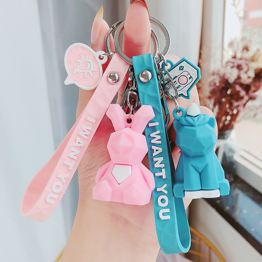 Móc khóa xe máy ô tô hình thú dễ thương sáng tạo I WANT YOU móc treo balo cute