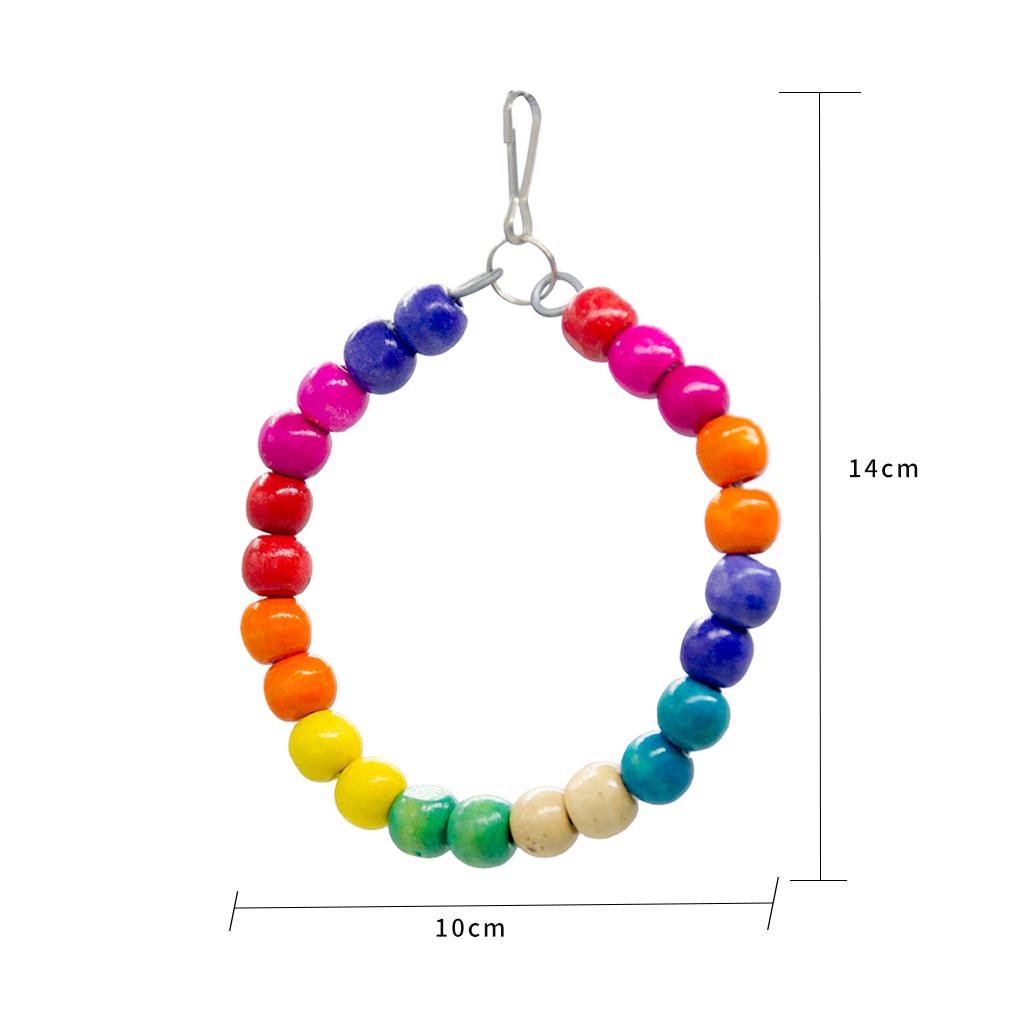 Bird Toys Medium Roung Wooden Beads Swing Bird Toy Parrot Cage Toys