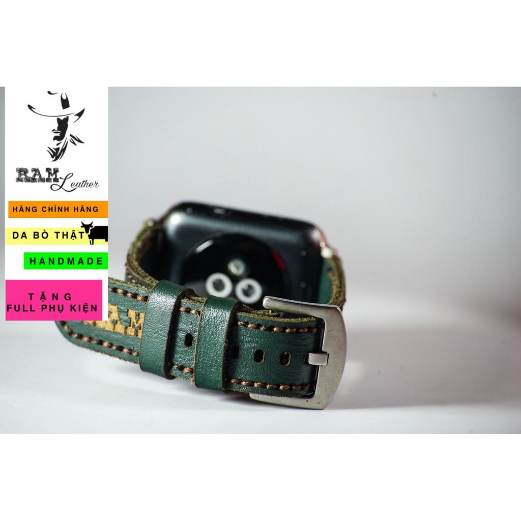 Dây đồng hồ RAM Leather da bò xanh rêu - RAM classic 1984