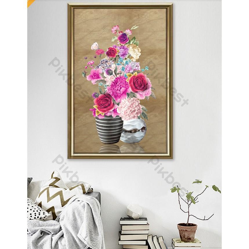 Tranh dán tường Tranh khung hoa cổ điển nghệ thuật, dán tường 3d hiện đại MS1211774
