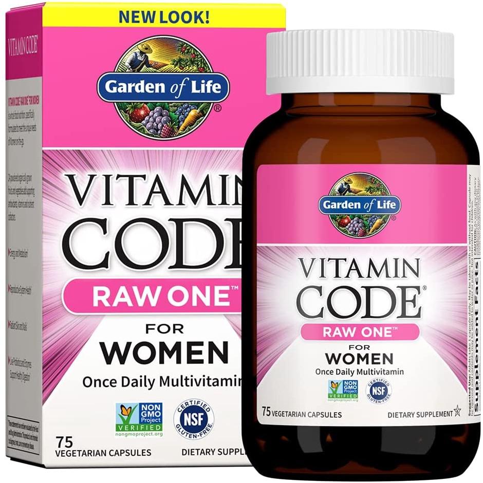 HŨ 75 VIÊN ĐA VITAMIN CHO PHỤ NỮ Garden of Life Vitamin Code Raw One for Women, Once Daily Multivitamin for Women