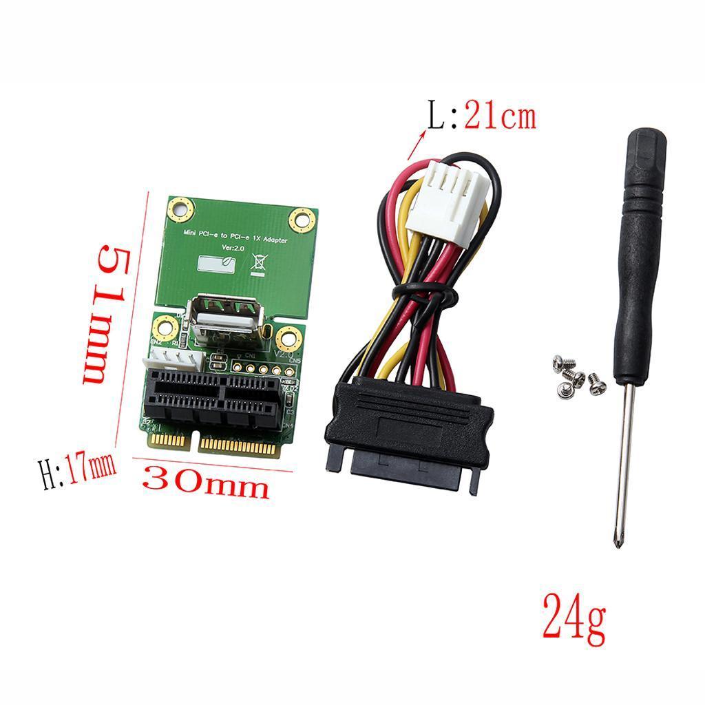 PCI Express X1 to Mini PCIe Adapter Card Converter Support USB Device