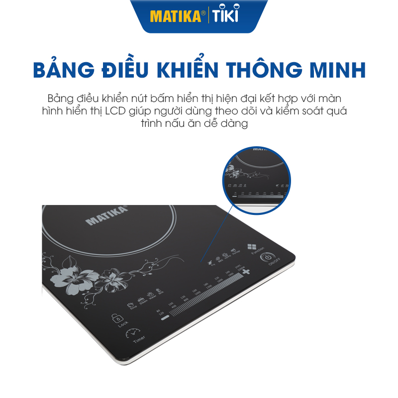 Bếp Từ Đơn MATIKA Tặng Kèm Nồi Lẩu Inox MTK-2116 - Thiết kế sang trọng - Mặt kính Ceramic cao cấp - Đa chức năng - Hàng chính hãng