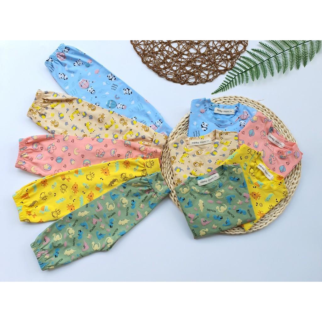 Bộ Cotton (mẫu3) Minky mom in hình ngộ nghĩnh cho bé trai và bé gái (5-18kg