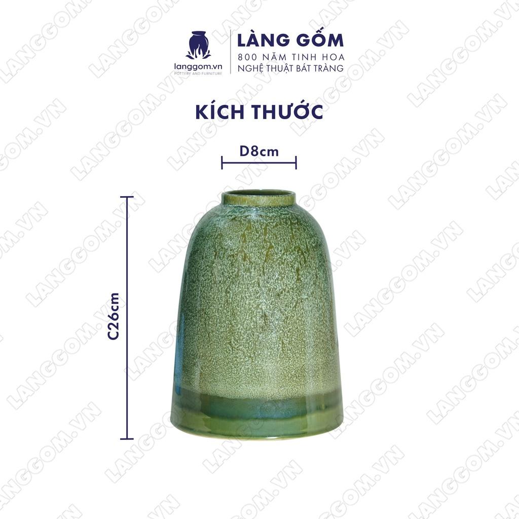 Bình hoa, lọ hoa Gốm sứ Bát Tràng men hỏa biến cao cấp dáng Chuông nhiều màu sắc dùng làm quà tặng, trang trí - Làng Gốm