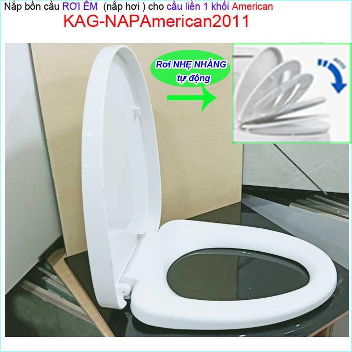 Nắp đậy cho bồn cầu 1 khối Amrerican VF2010- VF2011, nắp rơi êm bồn cầu khối KAG-NAP American2011 giá tốt chất lượng tốt