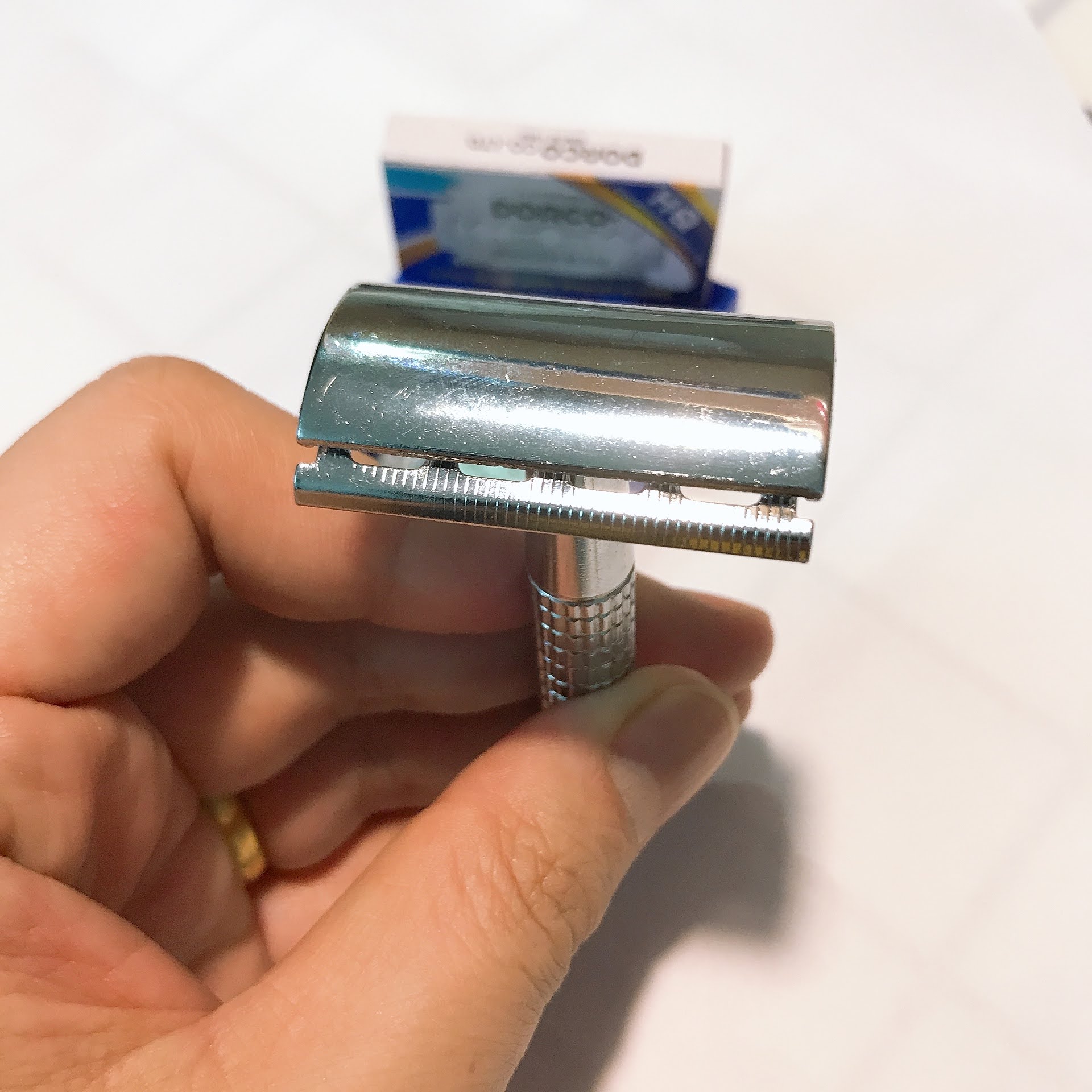 Dao Cạo INOX Cổ Điển 7701 + Tặng Kèm 10 Lưỡi Dao Cạo , Phong Cách Tháo Rời, Chất Lượng, Hộp gương, Dao Cạo FULLBOX