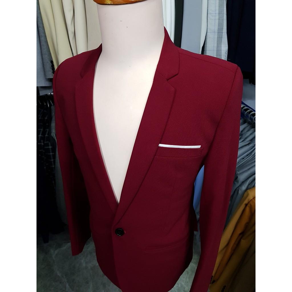 Áo vest nam form ôm body màu đỏ đô chất vải dày mịn co giãn