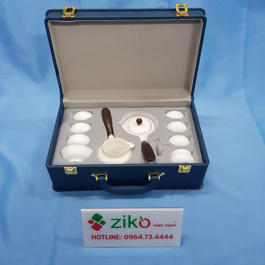 Bộ Ấm Trà BẠCH ĐỊNH 9 món - ĐƯỜNG VŨ - Set bộ ấm trà quà tặng trong hộp da cao cấp