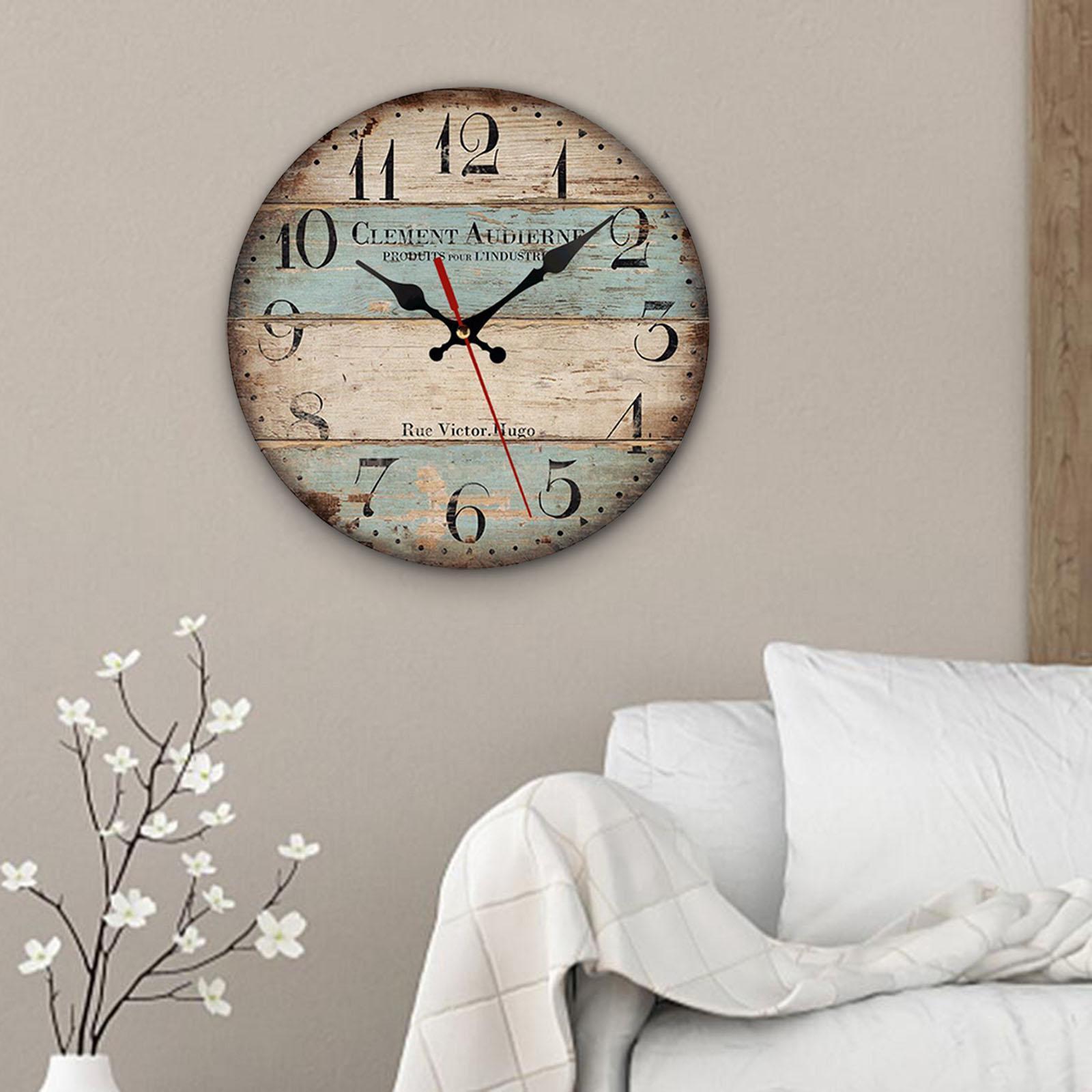 Wood Wall Clock 12inch Decorative Clocks for Bedroom Living Room Home