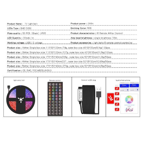 Đèn Led trang trí CORDA RGB USB Trang Trí Tivi, Man Hình Vi Tính ️