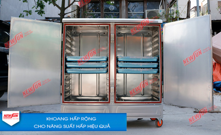 Tủ hấp giò chả 24 khay với khoang hấp rộng