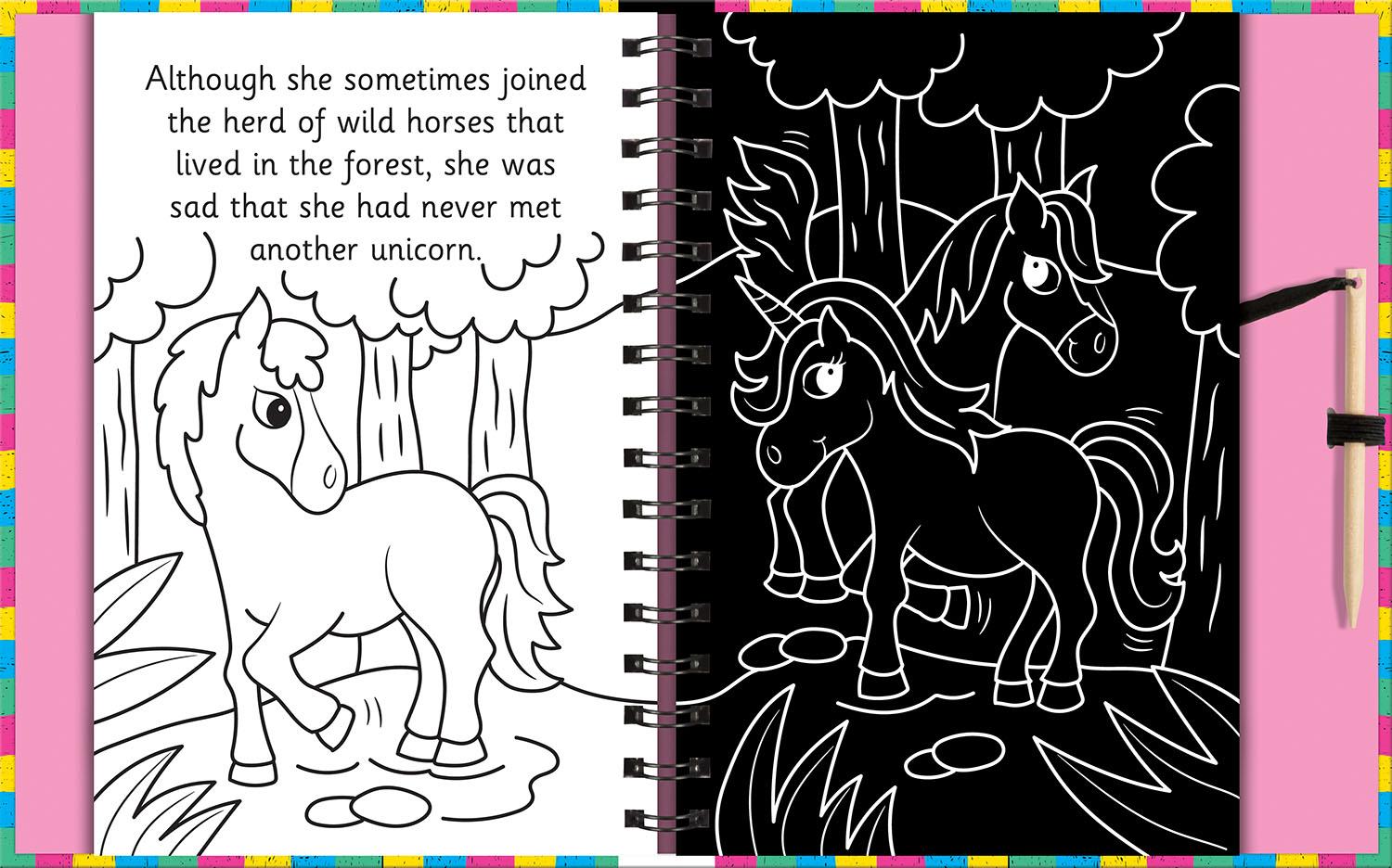 Scratch And Draw Unicorns &amp; Horses Too! - Scratch Art Activity Book