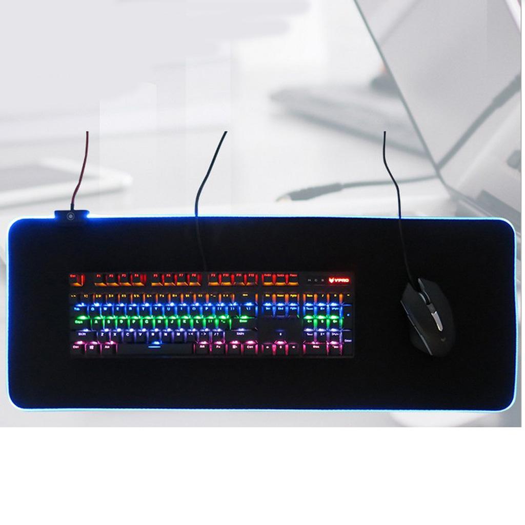 RGB Gaming Mouse Pad, 9 Lighting Modes,Glowing Led Mouse pad,Non-Slip Rubber Base Computer Mousepad Mat,800x300x4mm