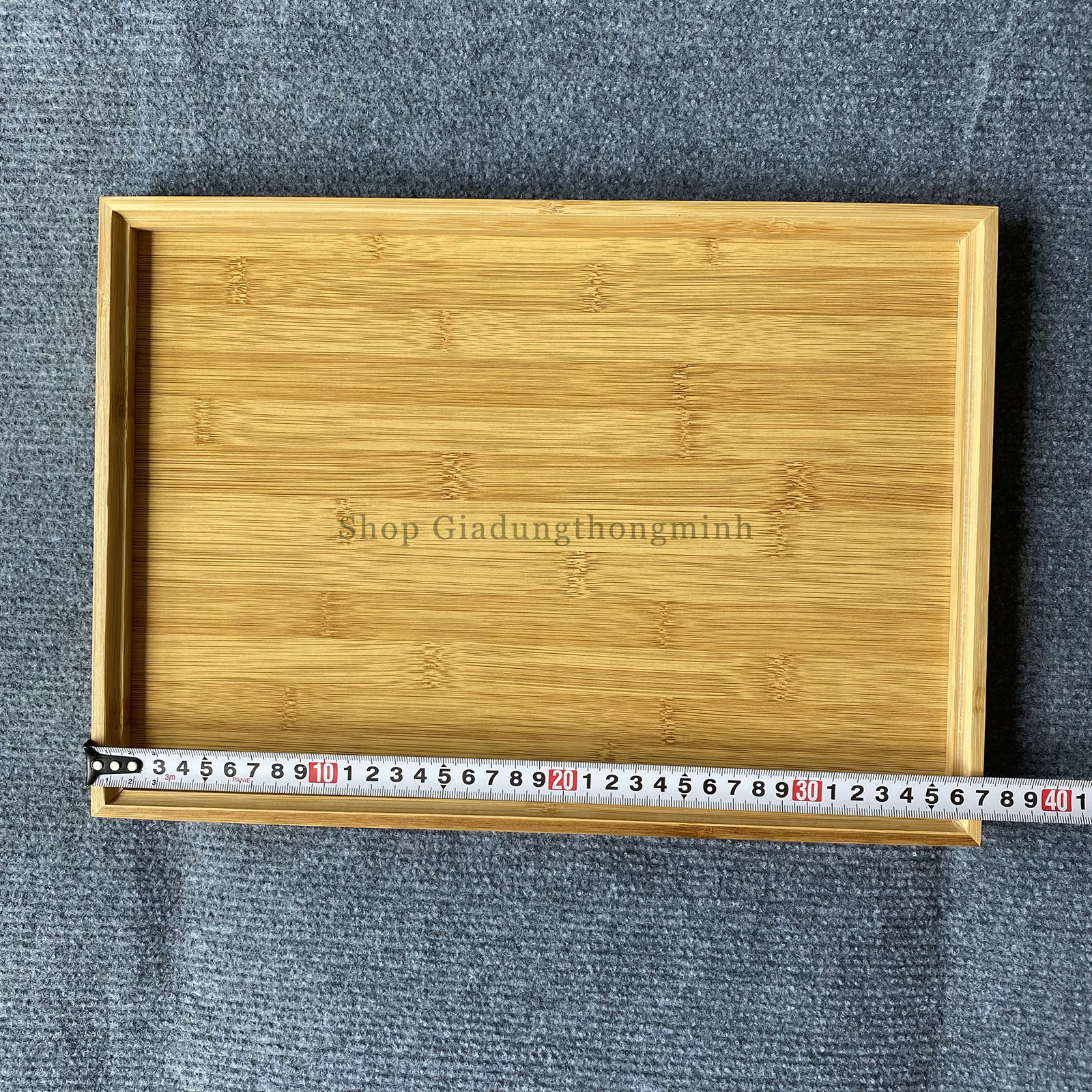 Khay Trà Tre hình chữ nhật kích thước 37*26*2,5cm - làm bằng Gỗ Tre bền, sáng đẹp - Khay đựng Hoa Quả, Bánh Kẹo