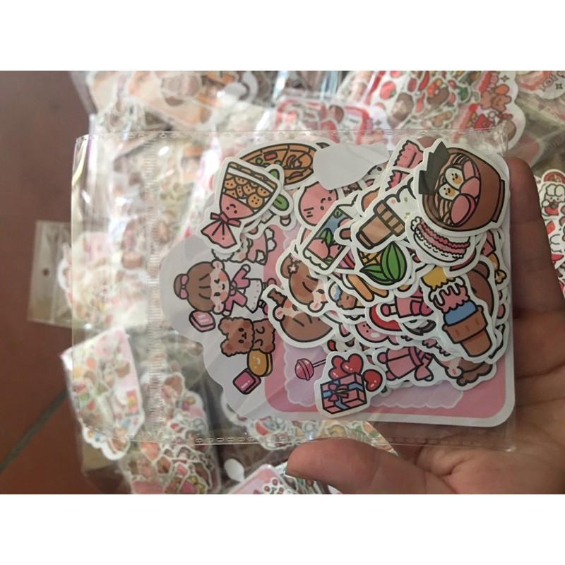 Gói sticker cô gái đồ ăn