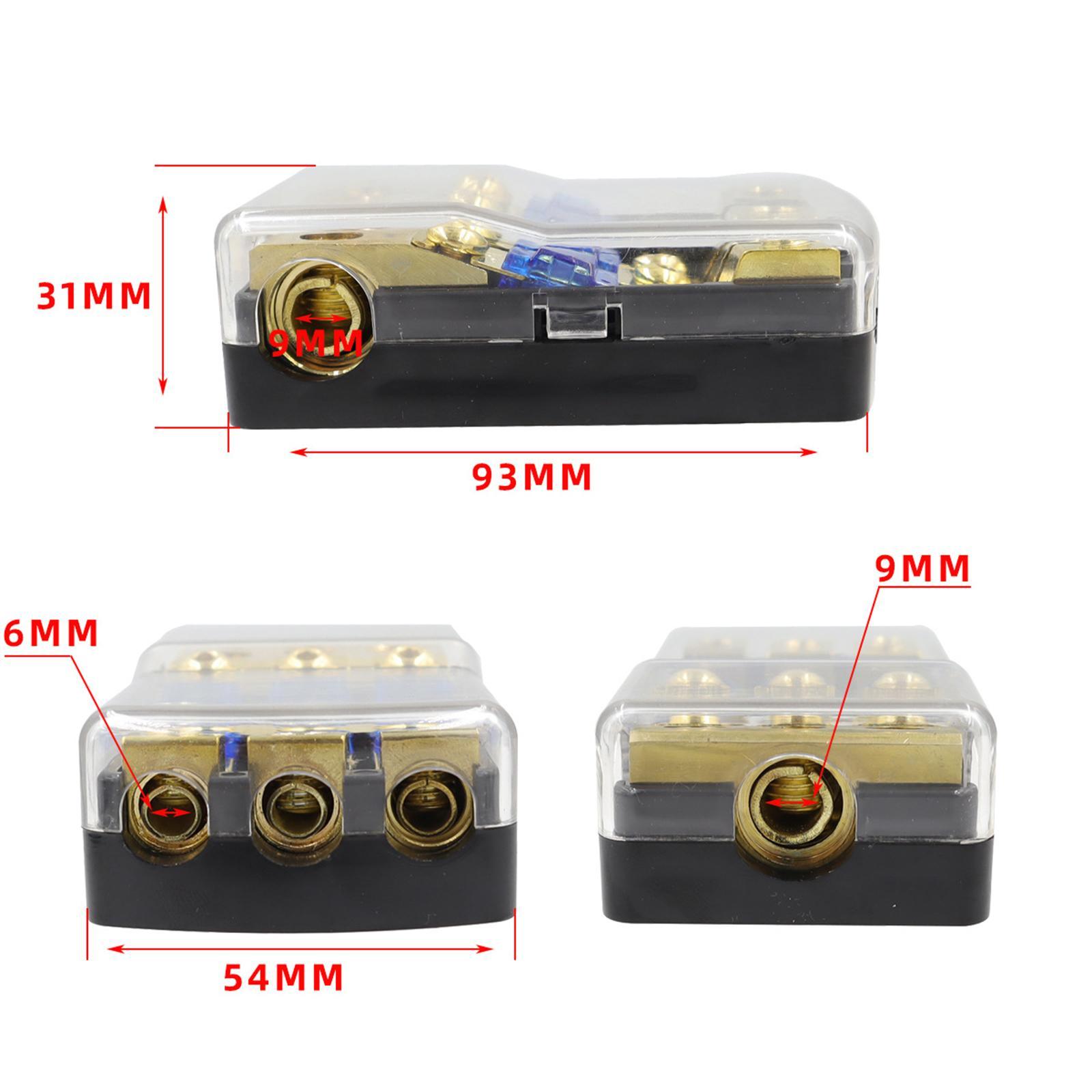 3 Way Fuse Holder Easy to Install Anl Fuse Box for Auto Boat Stereo Amp