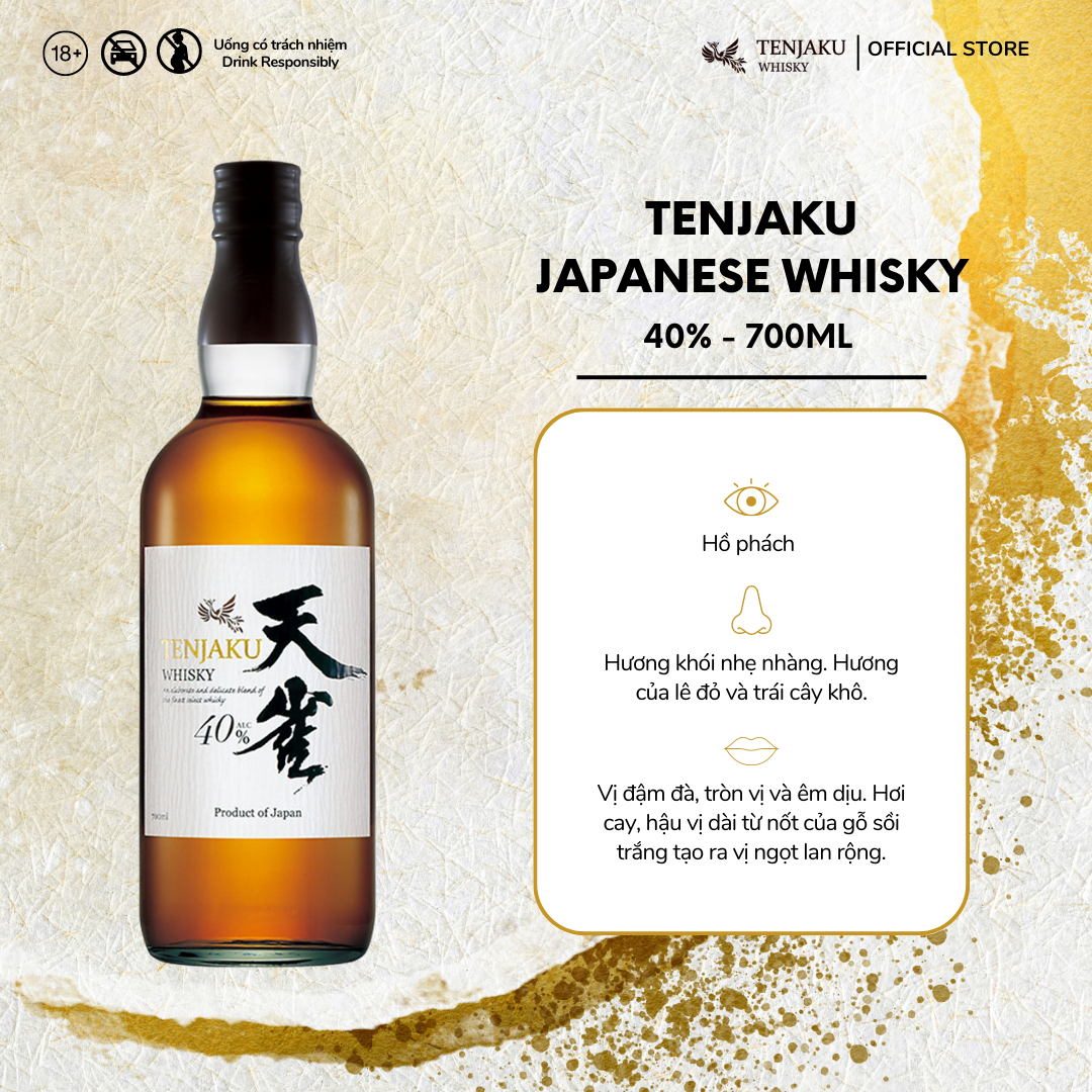 Rượu Tenjaku whisky 40% 700ml - Có Hộp
