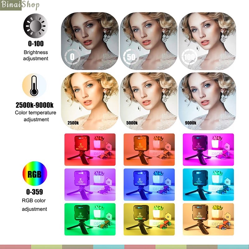 Luxceo W64 RGB - Đèn LED Hỗ Trợ 20 Hiệu Ứng Cho Quay Phim, Chụp Hình- Hàng chính hãng