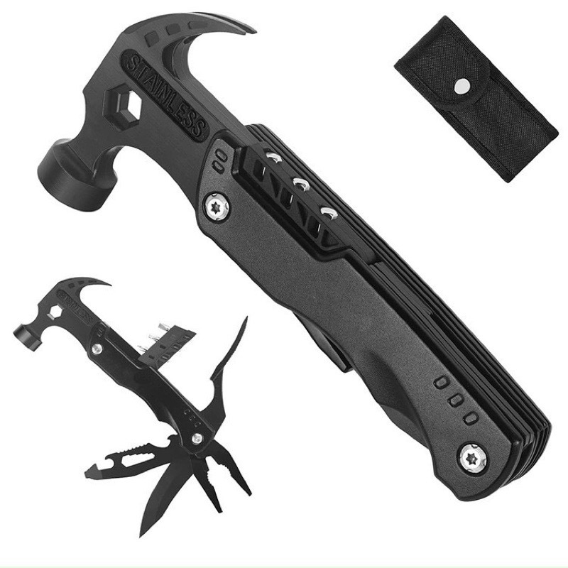 Búa kìm đa năng gấp gọn 14 in 1 thuận tiện mang đi du lịch, dã ngoại, đi phượt DRU - Hàng Chính Hãng