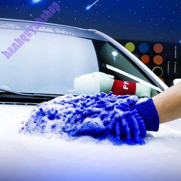 Bộ 5 Găng Tay Rửa Xe Máy Ô Tô Chuyên Dụng Loại To Dày 5 Màu