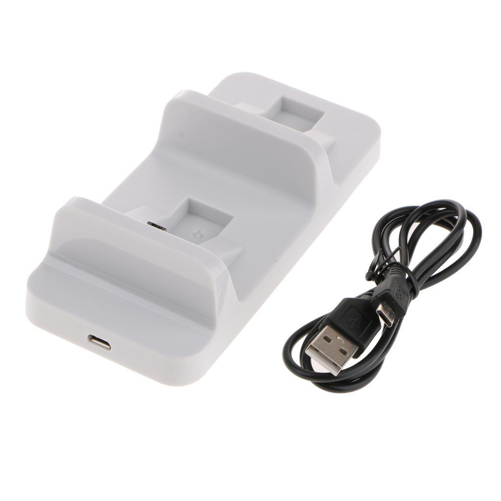 For Sony PS 4 Slim/Pro Dual USB Controller Charger -White -Charging Dock Station