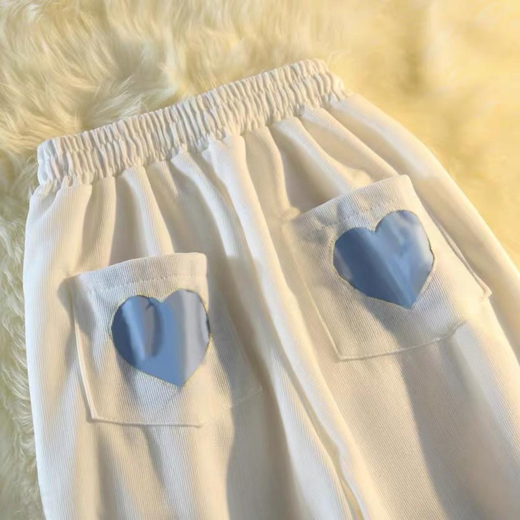 Quần Tim Jogger Ống Chun Form Rộng Unisex Quần Dài 90cm Chất Vải Umi Dày Mịn Mặc Hack Chân