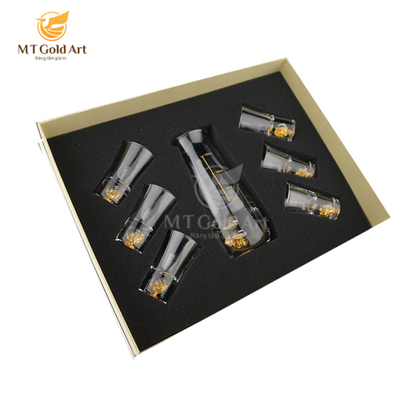 Bộ Ly Pha Lê dát vàng MT Gold Art- Hàng chính hãng, trang trí nhà cửa, phòng làm việc, quà tặng sếp, đối tác, khách hàng, tân gia, khai trương