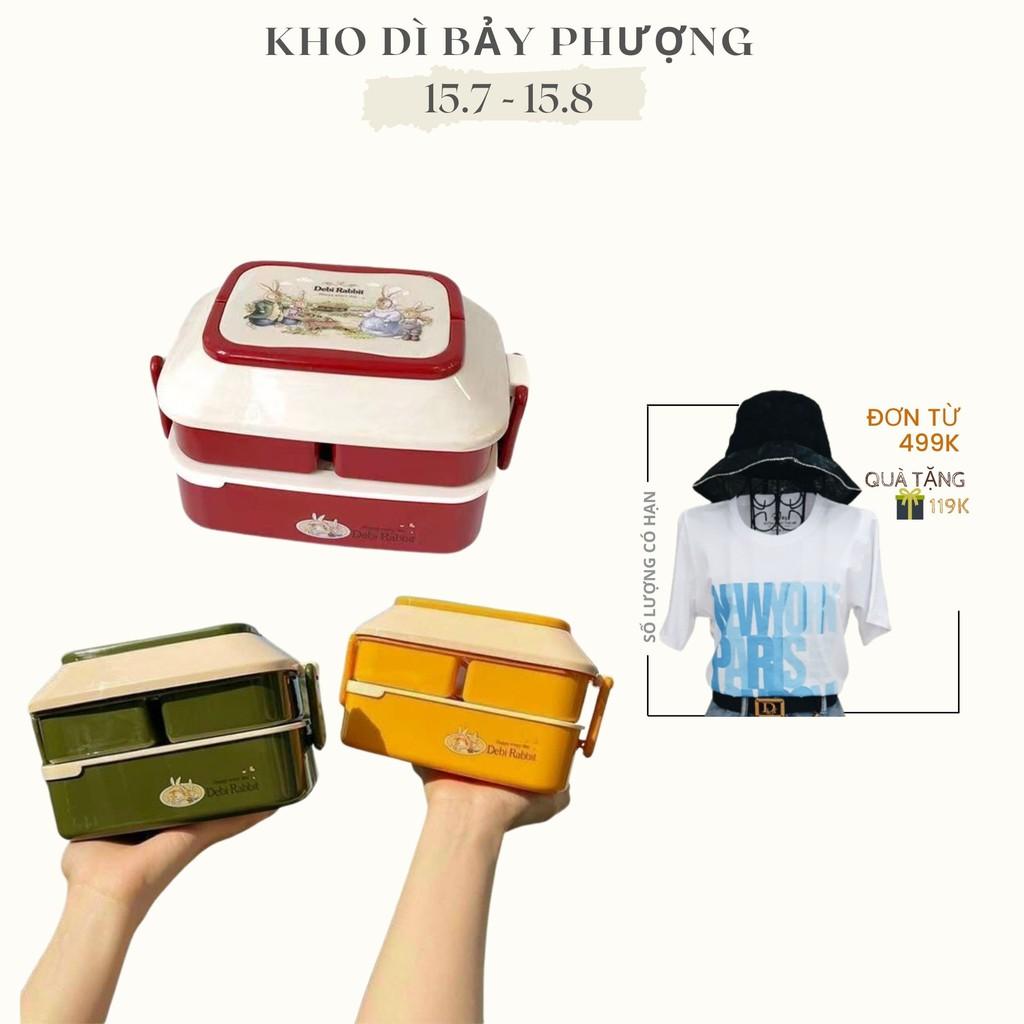 Hộp Cơm Giữ Nhiệt Lúa Mạch 2 Tầng 3 Ngăn
