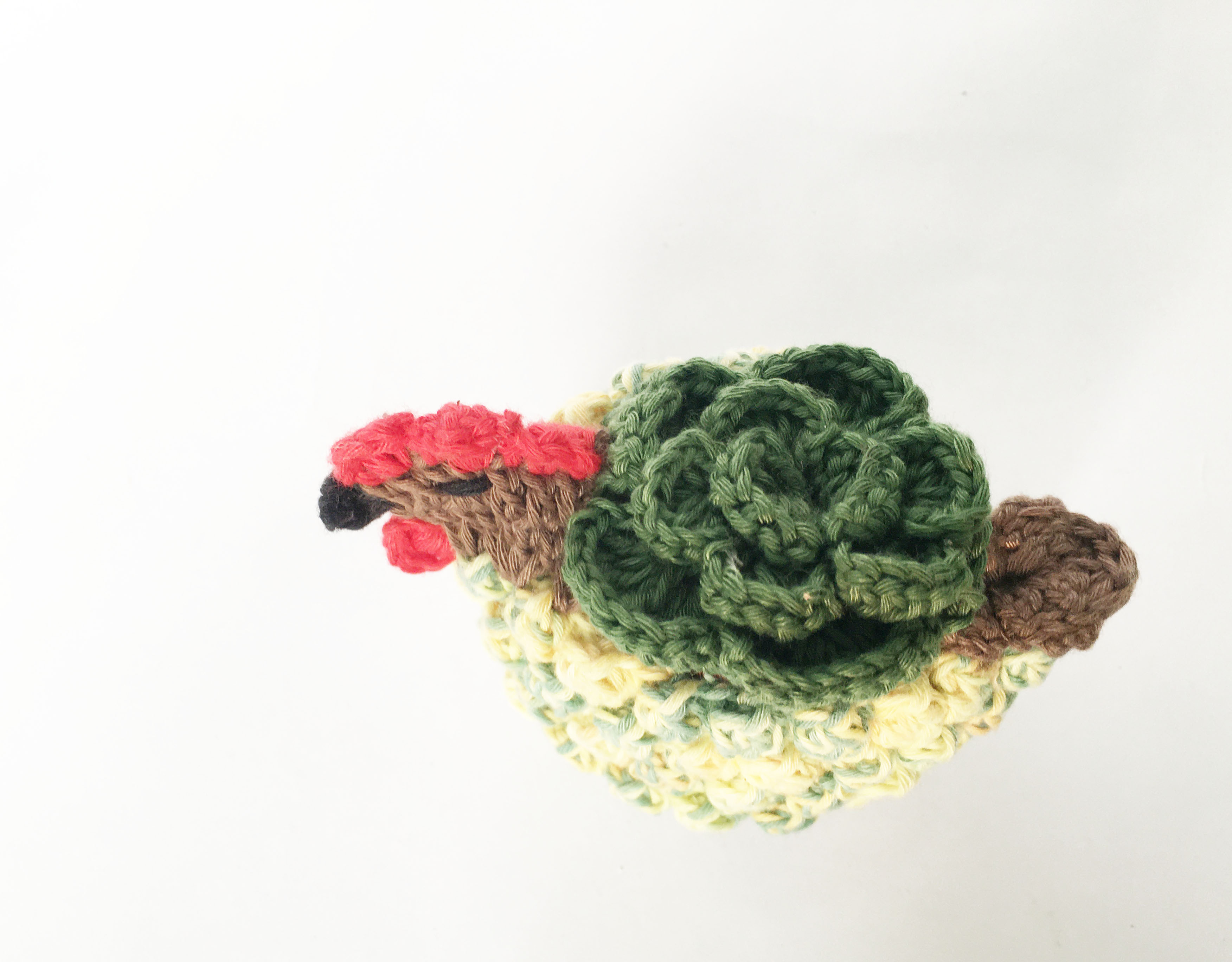 Chú gà và sen đá đan móc len handmade nhiều màu  - Quà tặng handmade trang trí thủ công