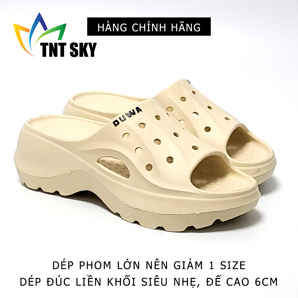 Dép Nữ Quai Ngang Siêu Nhẹ Đế Cao 6CM - Hàng Chính Hãng - TK428