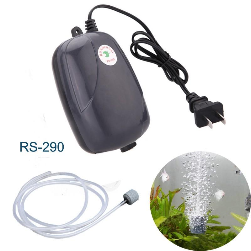 Máy bơm sủi khí ôxy bể cá cảnh kèm đầu tạo bọt RS290