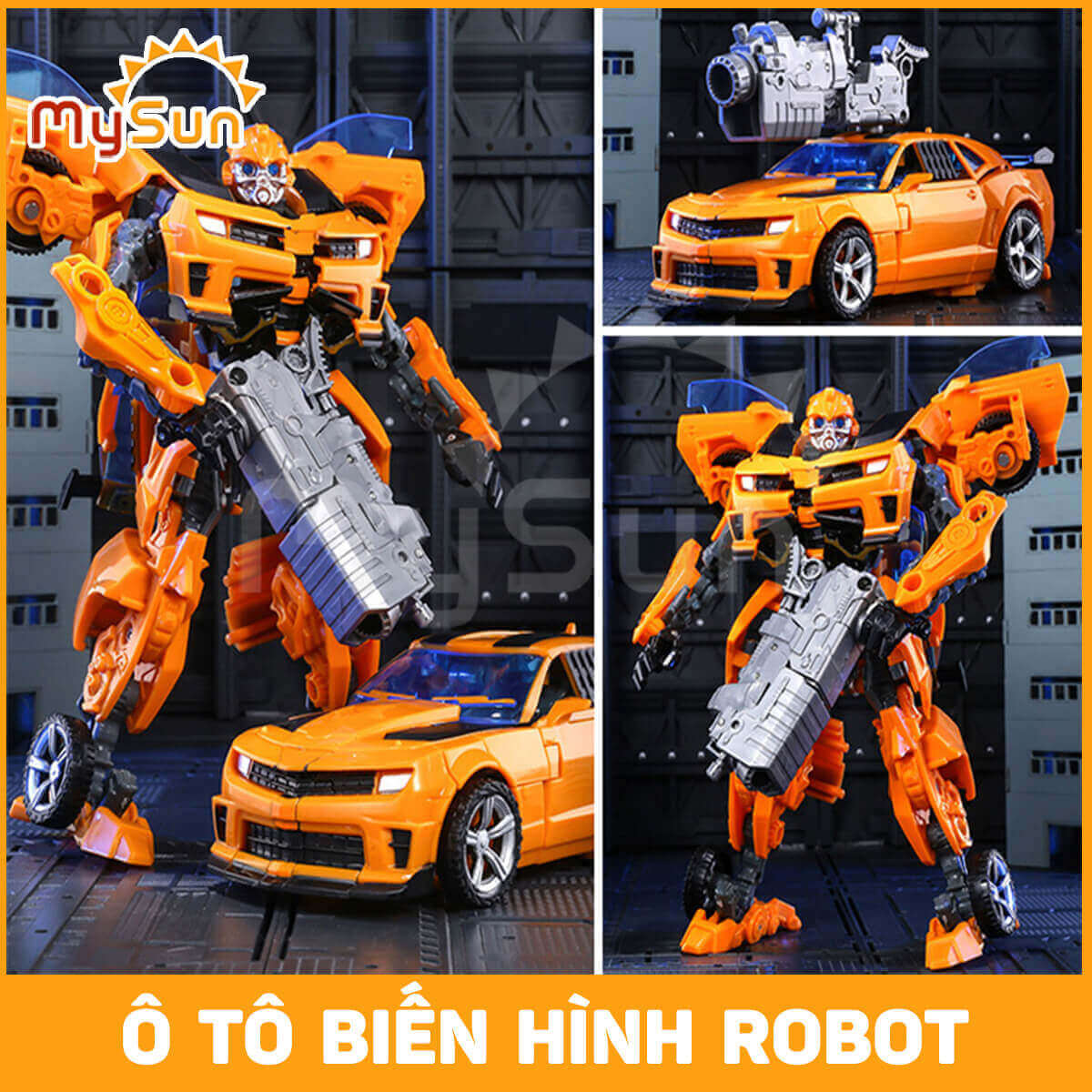 Đồ chơi mô hình xe ô tô biến hình robot người máy Transformer Optimus Prime, Bumblebee MySun