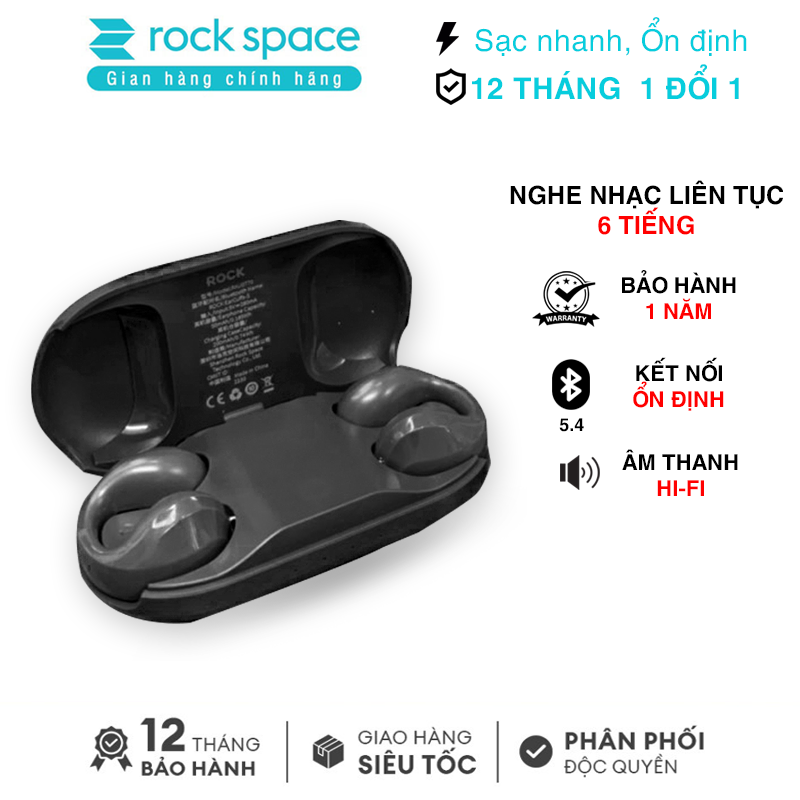 Tai nghe Bluetooth không dây kẹp tai TWS Rockspace Sound EarCuffs nghe nhạc lên đến 20h Hàng chính hãng BH 12 tháng