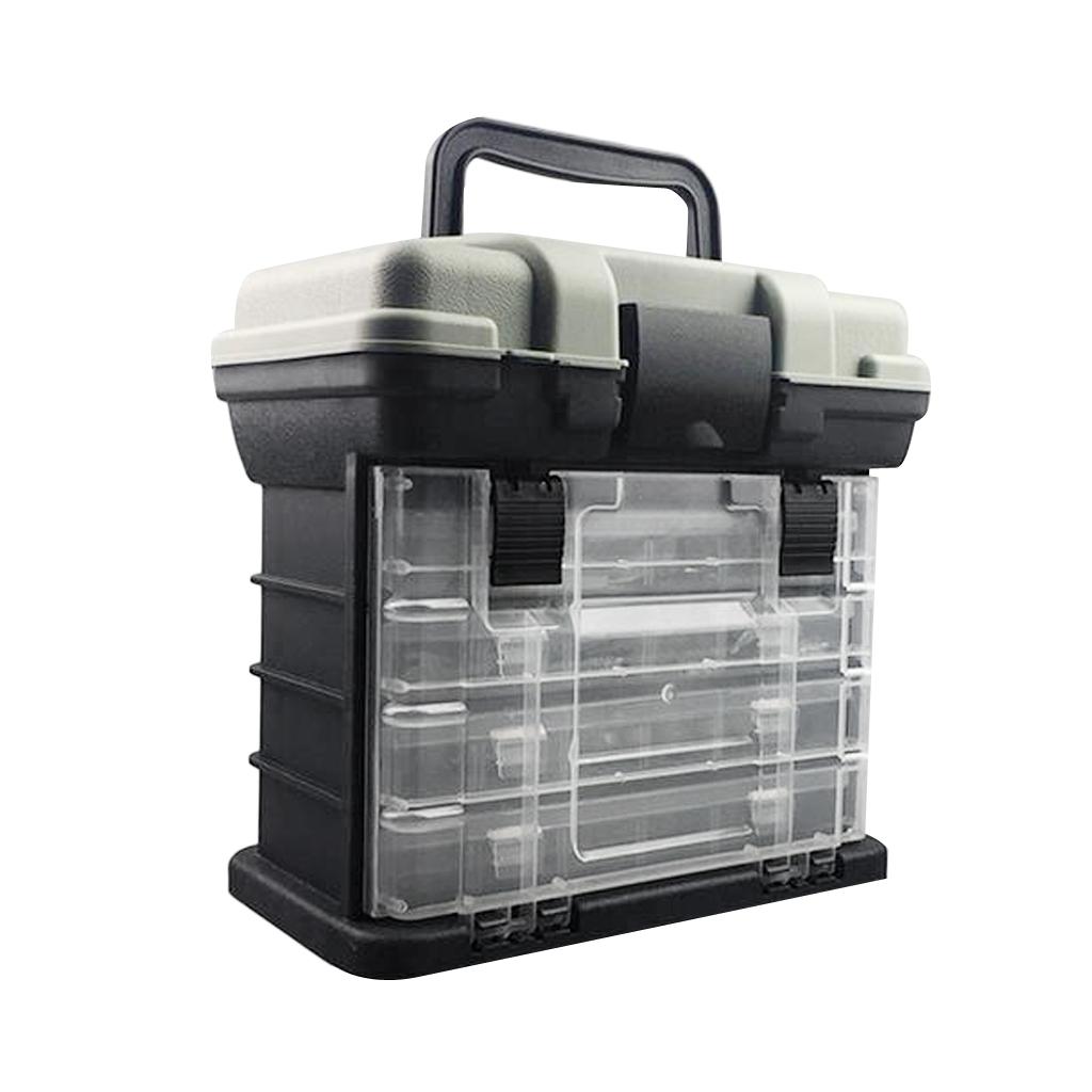 4 Layers Handheld Fishing Case High Strength Plastic Tackle Box Lures Case