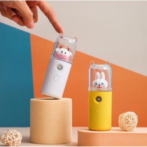 MÁy phun sương nano mini cầm tay  bò sữa, thỏ dễ thương HR ( giao mẫu ngẫu nhiên) tặng kèm hình dán