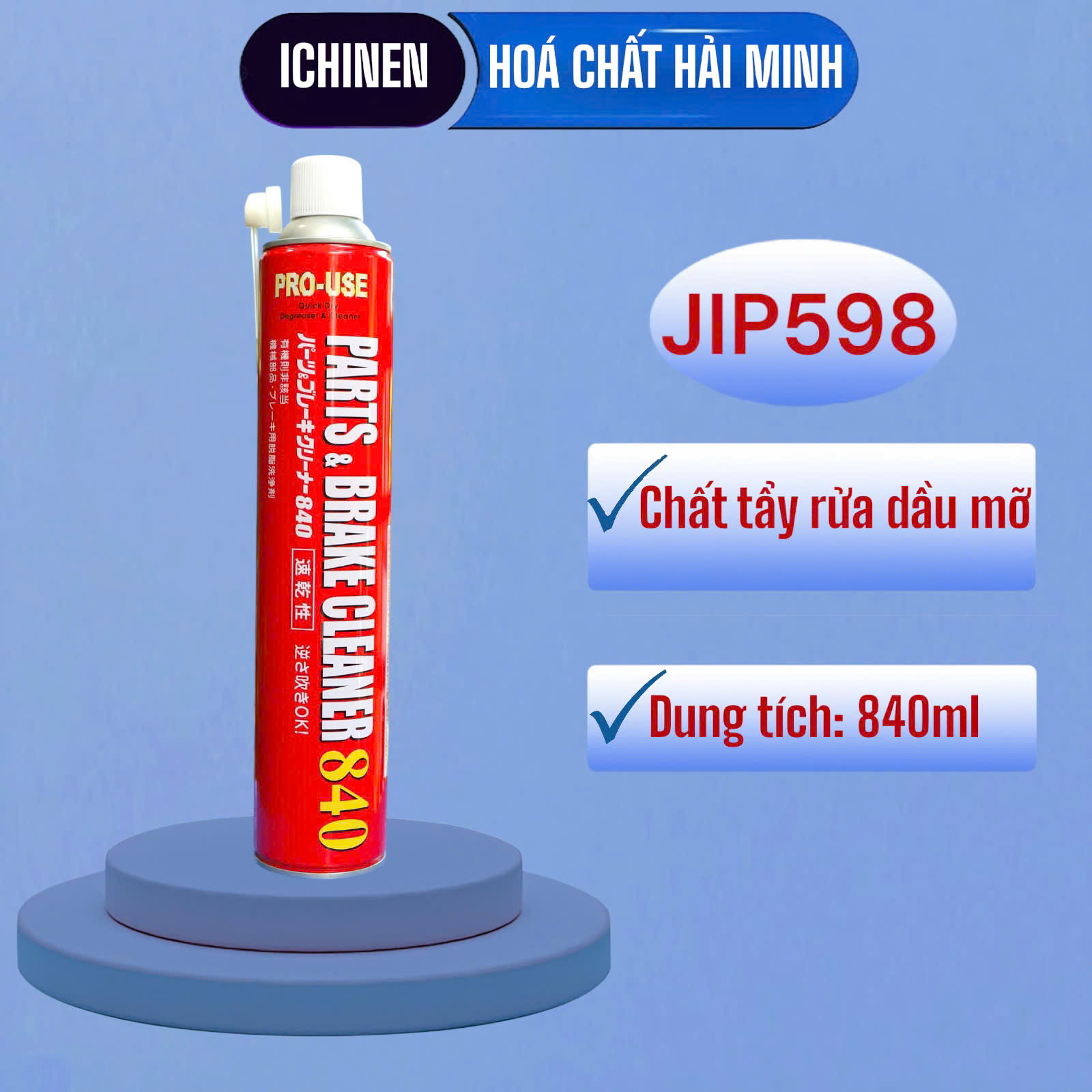 Chất tẩy rửa dầu mỡ JIP598 840ML - Hàng chính hãng ICHINEN Nhật Bản